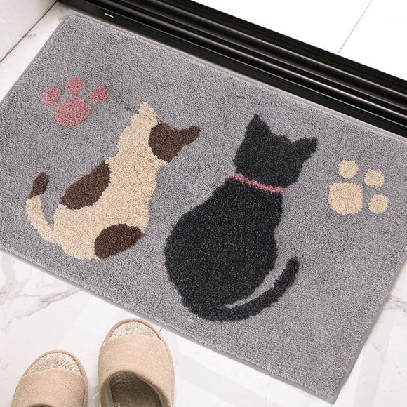 Punemi Other - 20"x31.5" Non-Slip Rubber Back Doormat -2 Cats